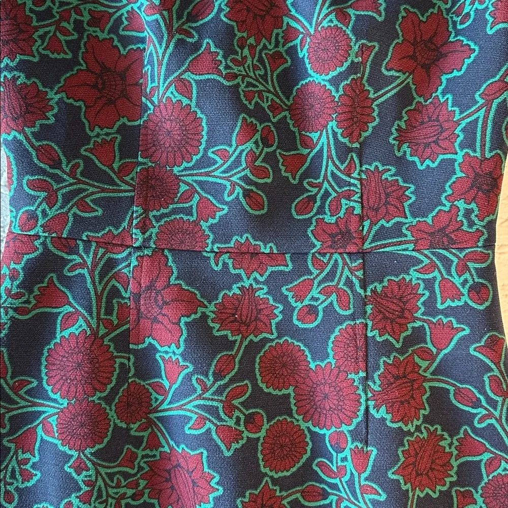 J .Crew Red Floral Short Sleeve Sheath Pencil Knee Length Dress, XS - Picture 8 of 14